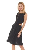 Rochie evazata cu sifon, neagra 1781 - Magazin online - Boutique